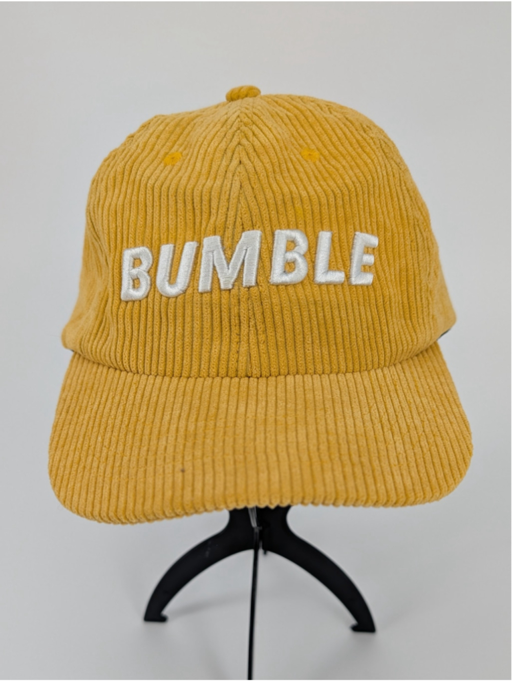 Bumble Dating App Yellow Corduroy Hat Logo Adjustable Strapback Cap Unisex